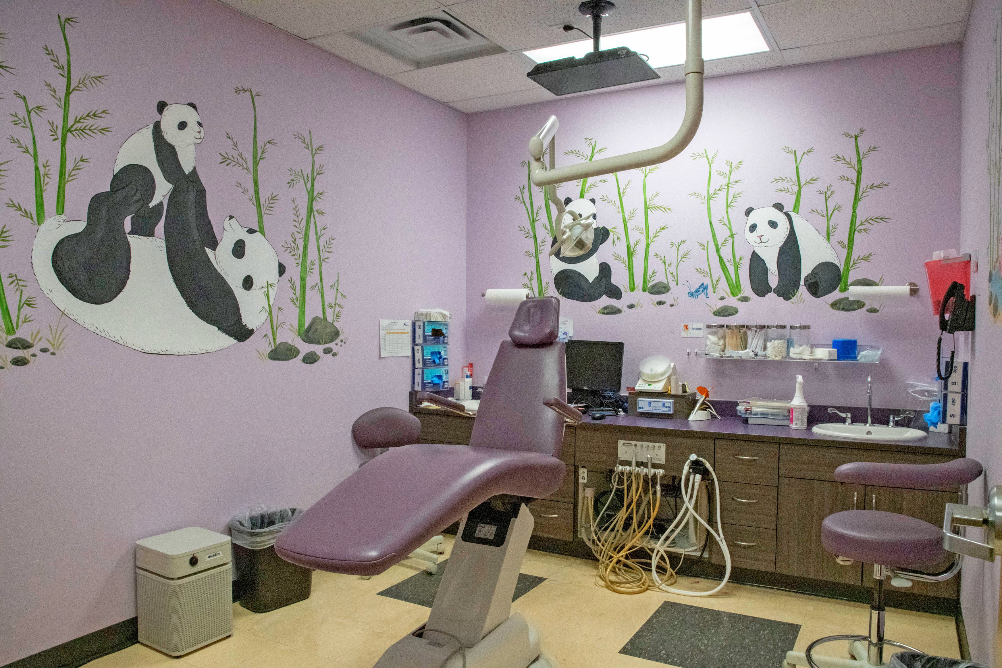 treatment chair at an orthodontist office