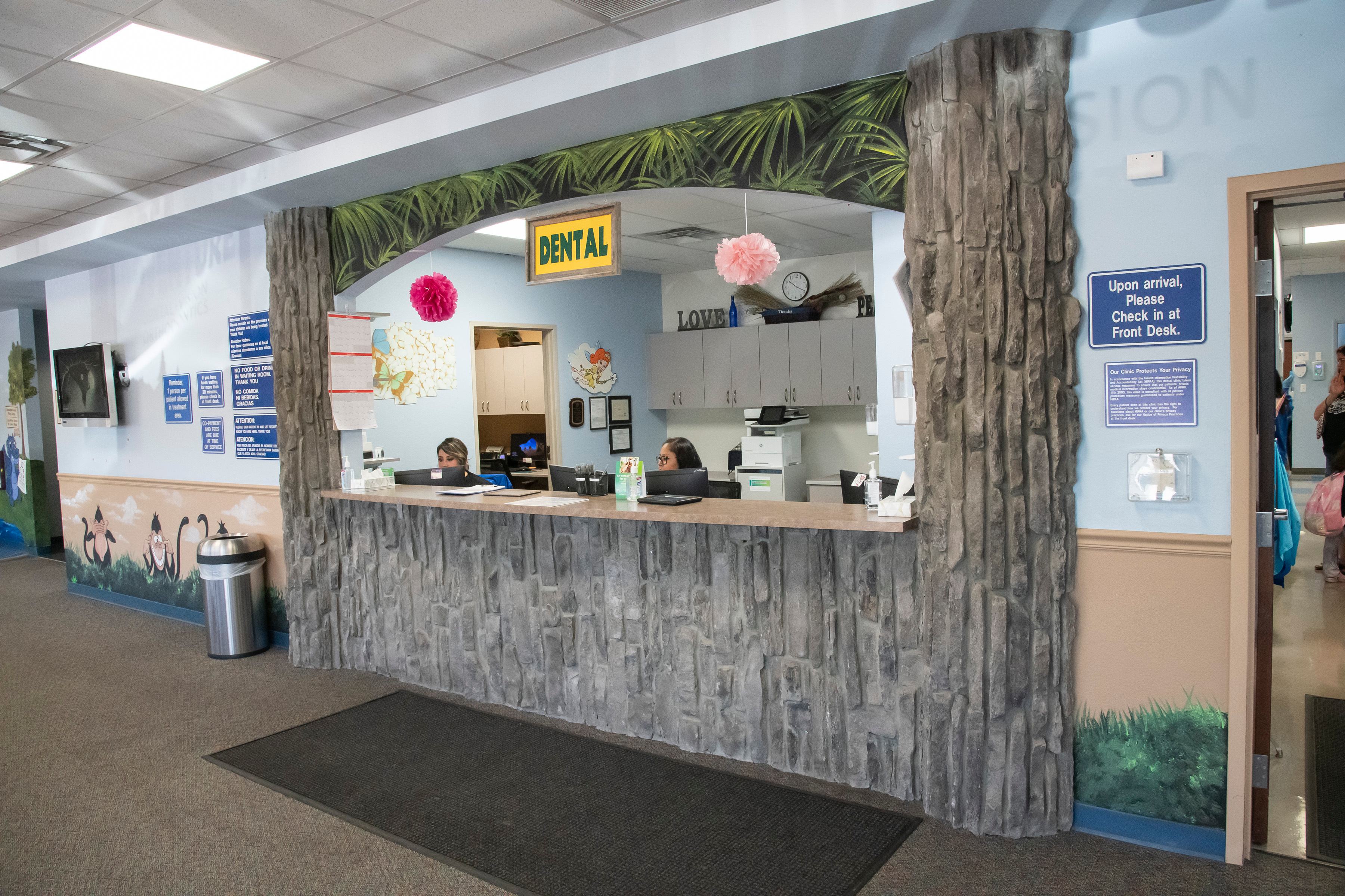 kid's dental office reception desk